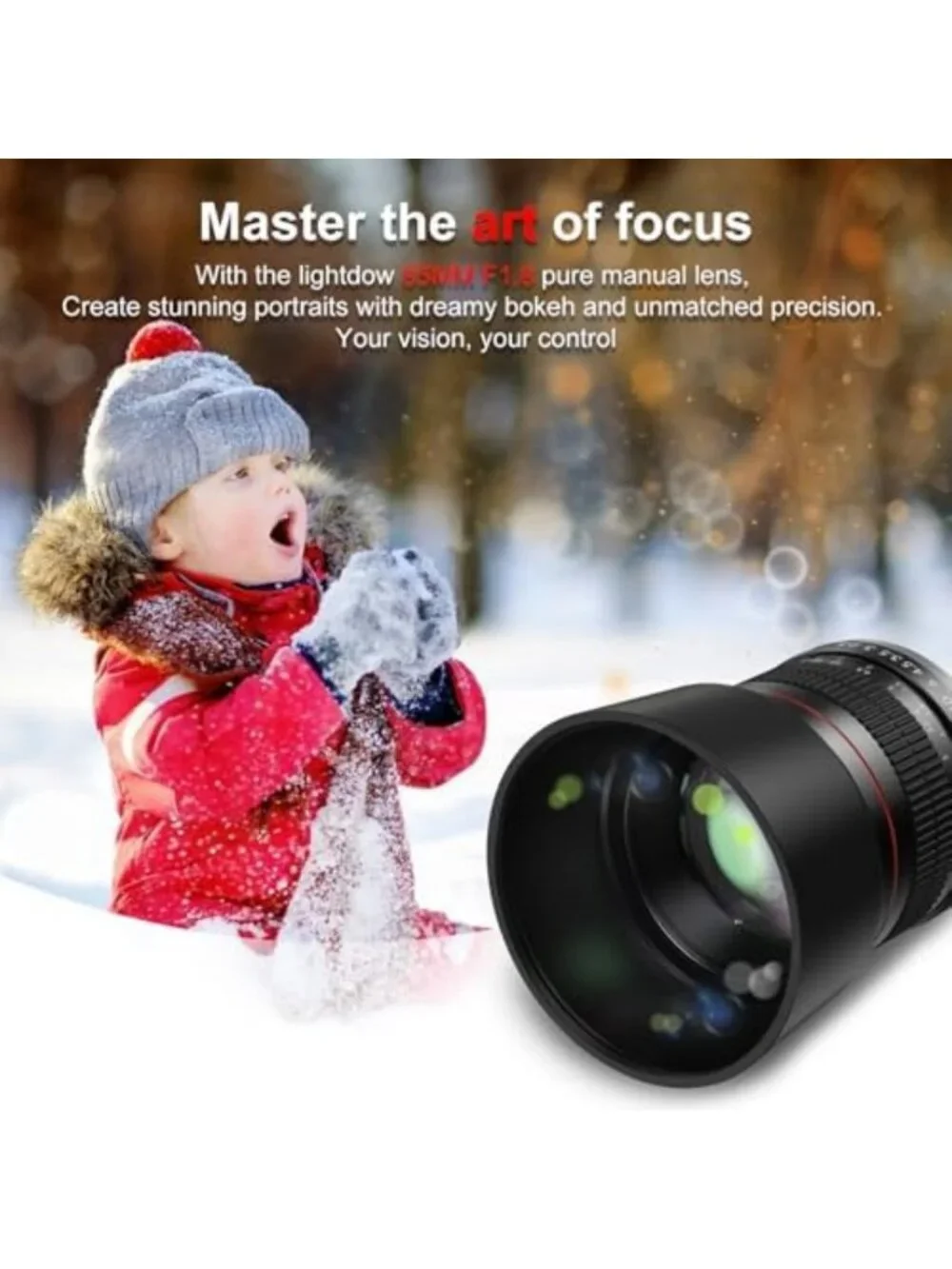 85mm f/1.8 Portrait Lens - Manual Focus for Canon DSLR Cameras, Perfect for